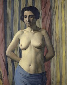 Nude with Blue Sash, 1922. Creator: Vallotton, Felix Edouard (1865-1925).