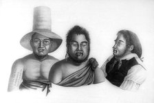 Portraits of chiefs of the Sandwich Islands, 1819.  Artist: Alphonse Pellion 