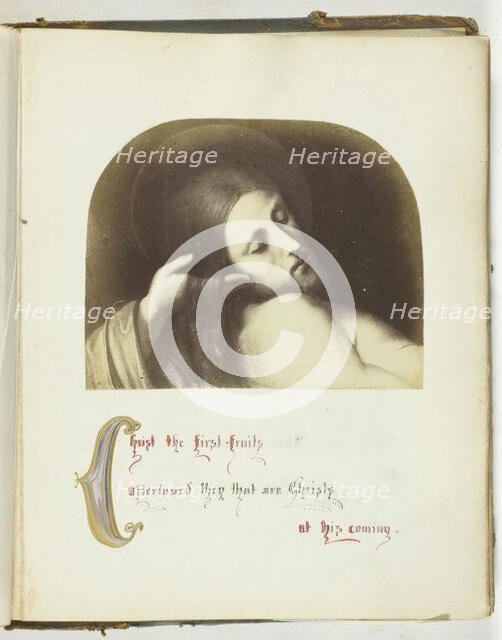 Untitled [illustration of Jesus with Biblical quote], 1855/68. Creator: Georgina Cowper.