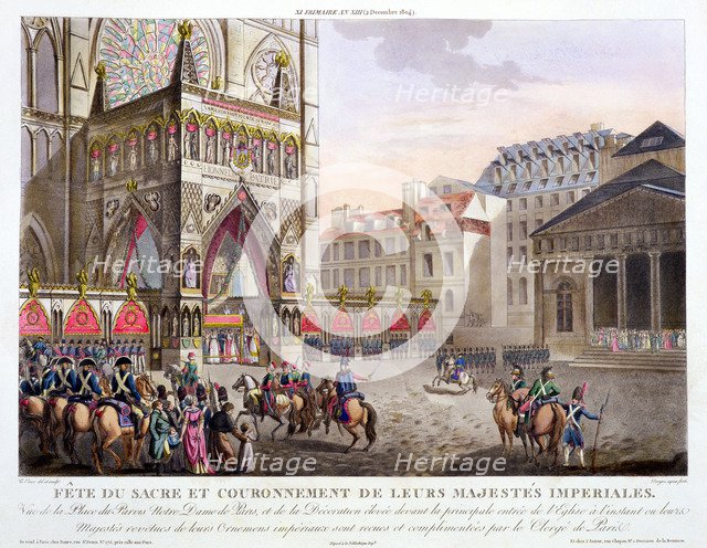 'Sacred Festival and Coronation of their Imperial Majesties', Paris, 1804 (1806).  Artist: Dorgez