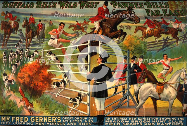 Buffalo Bill's wild west [and] Pawnee Bill'e far east poster, c1912. Creator: US Lithograph Co.