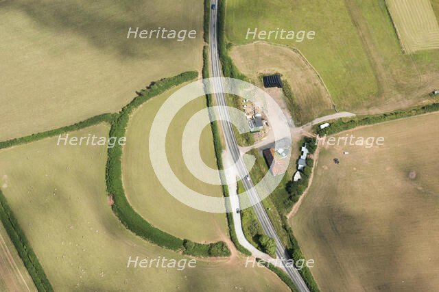 Halwell Camp Iron Age univallate hillfort earthwork, near Dartmouth, Devon, 2018. Creator: Historic England.