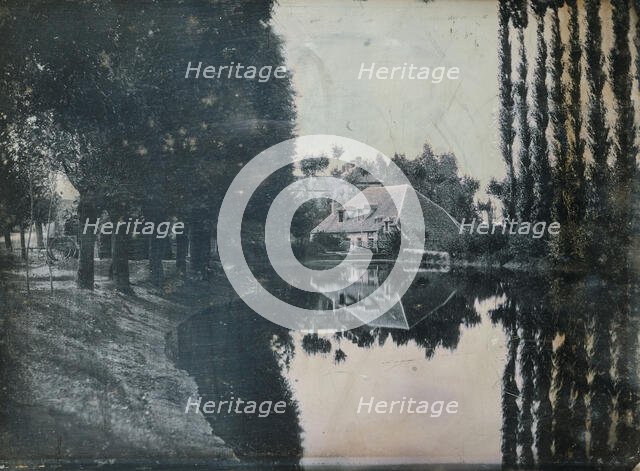 [Landscape with Cottage], 1844. Creators: Marie-Charles-Isidore Choiselat, Stanislas Ratel.