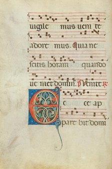 Decorated Initial E; Antiphonal, late 13th century. Creator: Unknown.