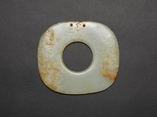 Squarish Disk with Rounded Corners, Neolithic period, Hongshan culture, c. 3000 B.C. Creator: Unknown.