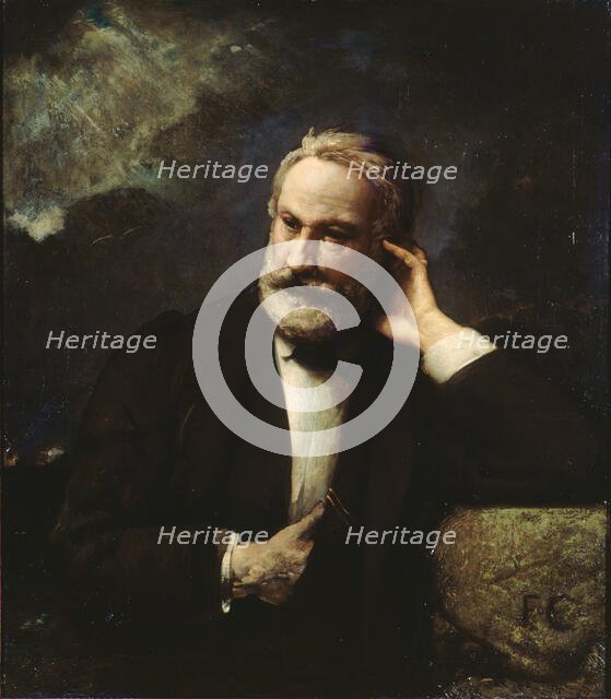 Portrait of Victor Hugo (1802-1885), ca 1868. Creator: Chifflart, François (1825-1901).