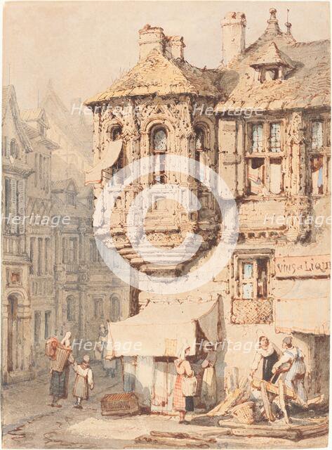 French Street Scene with a Medieval Turret. Creator: Samuel Prout.