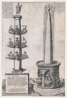 Column of Dilius and Obelisque Fountain, 1574. Creator: Anon.