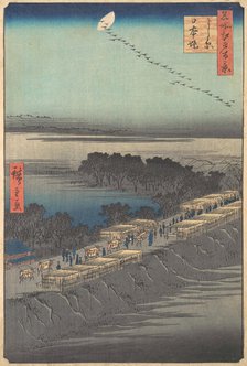 “Nihon Embankment at Yoshiwara,” from the series One Hundred Famous Views of Edo (Meisho E..., 1857. Creator: Ando Hiroshige.