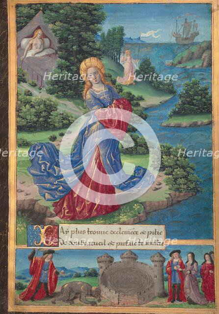 Ariadne Discovers Theseus's Departure ; Ovid, Excerpts from Heroides, about 1493. Creator: Master of the Chronique Scandaleuse.