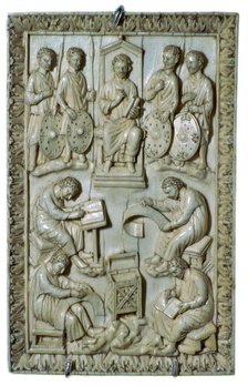 Ivory plaque of a reliquary from the treasure of St Denis, 10th century. Artist: Unknown