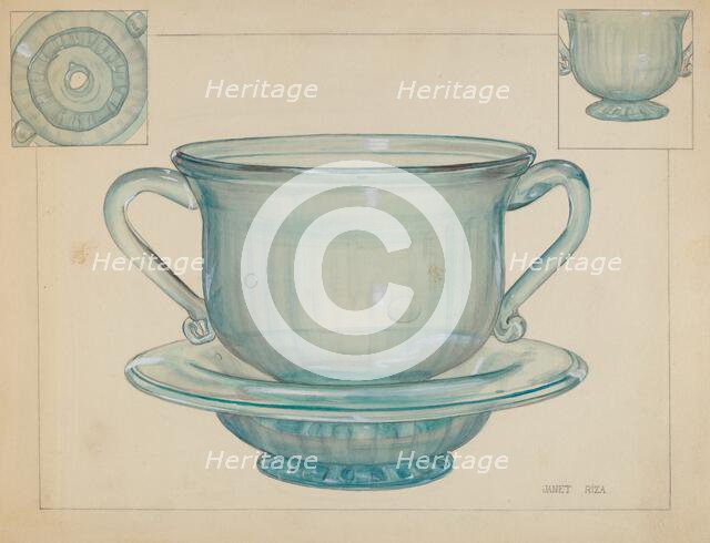 Flower Pot and Base, c. 1937. Creator: Janet Riza.