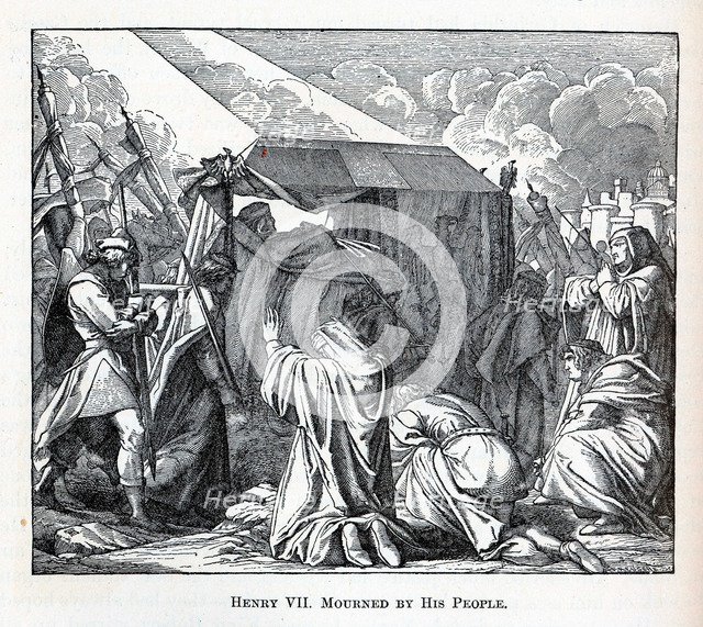 Henry VII Mourned by His People, 1882. Artist: Reusche, Fedor (1823-?)