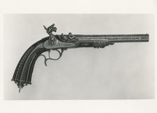 Percussion Pistol with Case, French, Paris, possibly 1844. Creator: Alfred Gauvain.