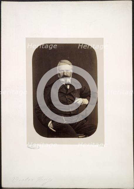 Portrait of Victor Hugo on Guernsey, 1862. Creator: Edmond Bacot (French, 1814-1875).