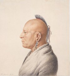 Osage Warrior, 1805-7. Creator: Charles Balthazar Julien Févret de Saint-Mémin.