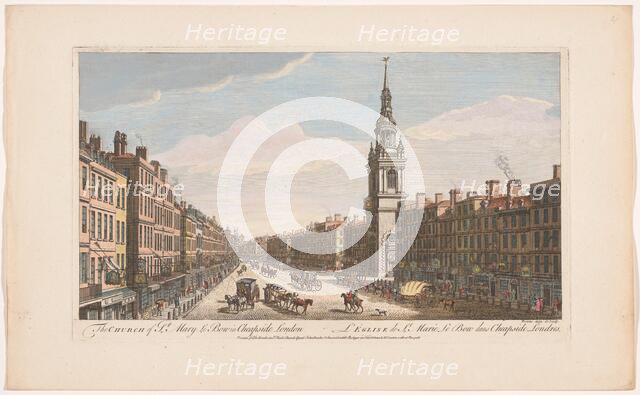 View of the church of St. Mary le Bow in Cheapside London, 1745-1753. Creator: Thomas Bowles.