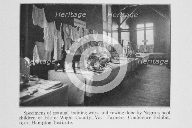 Specimens of manual training work and sewing done by Negro school children of Isle of Wright...,1915 Creator: Unknown.