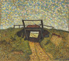 Landscape with a small bridge near Soest, 1910. Creator: Morgner, Wilhelm (1891-1917).