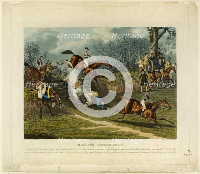 Saint Albans Steeplechase, 1837. Creator: Charles Hunt.