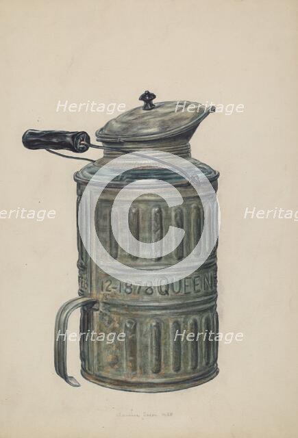 Syrup Container, 1938. Creator: Clarence Secor.