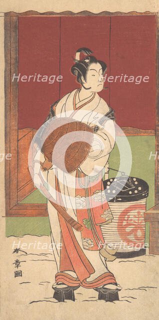 The Actor Ichikawa Monosuke II in the Role of Daito-no-miya Disguised as a Komuso, ca. 1772 (?). Creator: Shunsho.