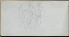 Sketchbook, page 42: Three Figures. Creator: Ernest Meissonier (French, 1815-1891).