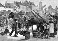 Irish sketches: turf market in the south of Ireland, 1880. Creator: Unknown.