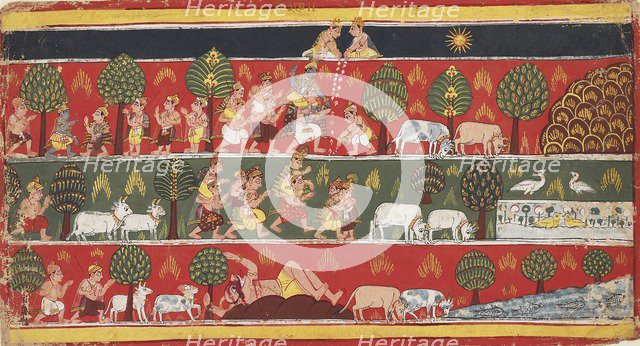 Krishna and the gopis, c1720. Artist: Unknown.