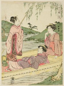 The Eighth Month (Hachigatsu), from the series "Popular Customs of the Twelve..., c. 1780/1801. Creator: Katsukawa Shuncho.