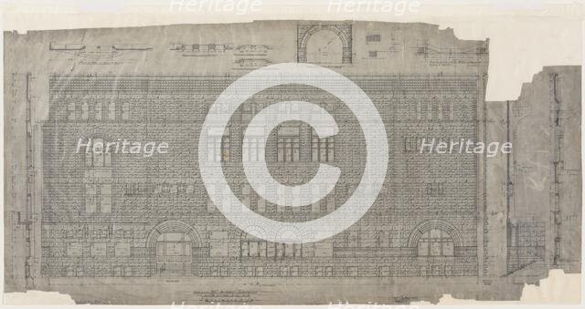Revised 24th Street Elevation for Standard Club, Chicago, Illinois, Details and Sections, 09/19/1887 Creator: Adler & Sullivan.