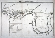 Plan of the River Thames showing the London Docks and the Isle of Dogs, 1797 Artist: Anon