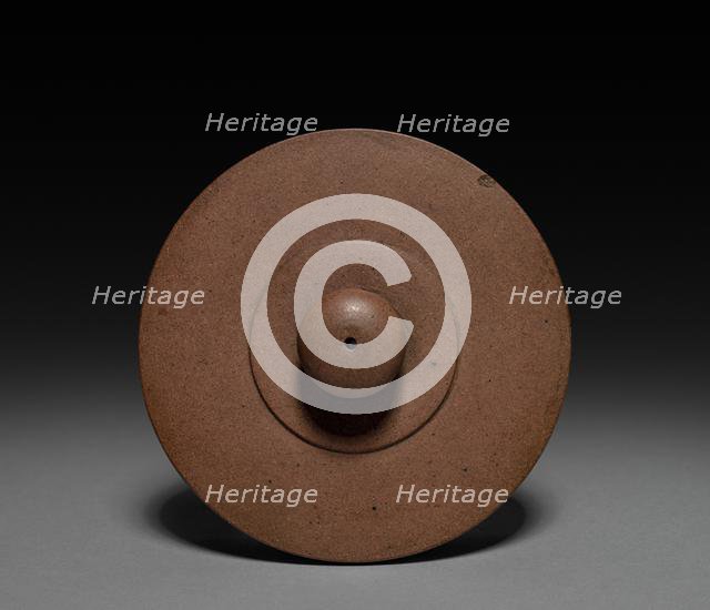 Teapot: Yixing ware (lid), 1644-1911. Creator: Unknown.