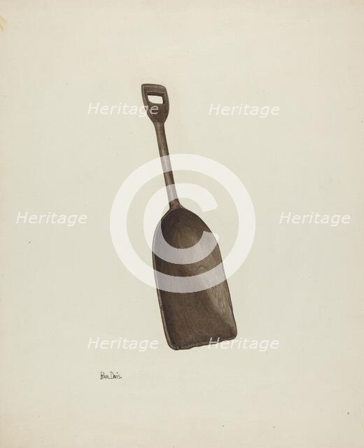 Wooden Grain Shovel, c. 1941. Creator: Pearl Davis.