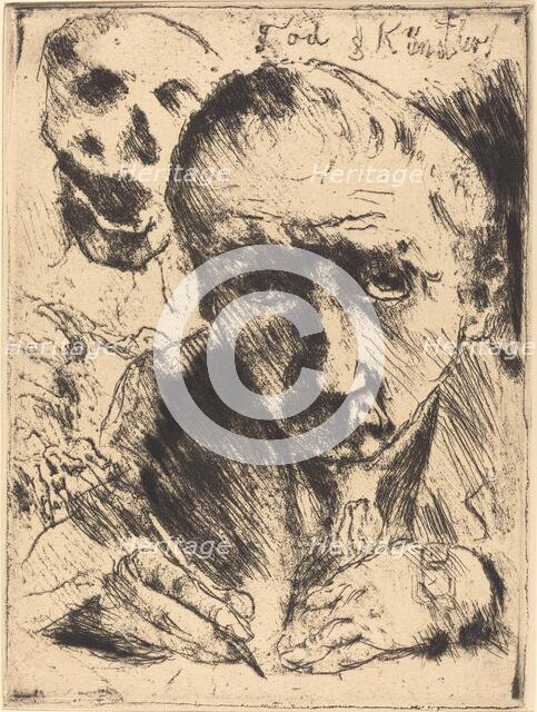 Tod und Künstler (Death and the Artist), 1921 (published 1922). Creator: Lovis Corinth.