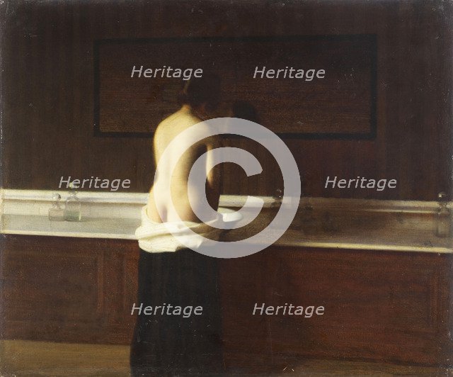 Young woman at her toilet, 1898. Artist: Lomont, Eugène (1864-1938)