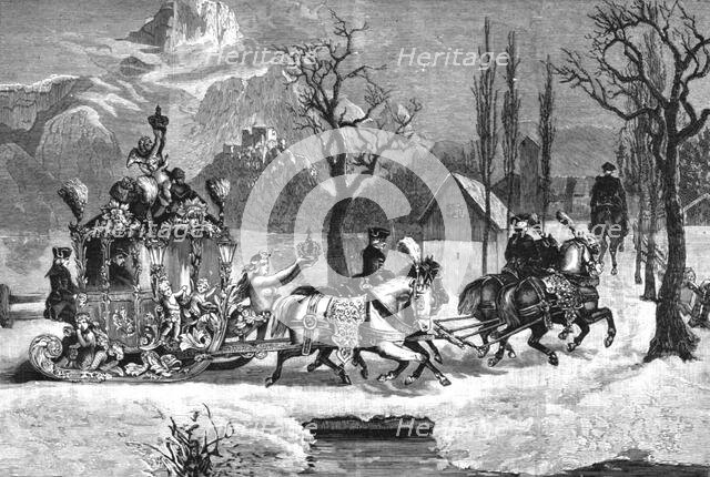 'King Ludwig of Bavaria driving in his Sledge', 1886.  Creator: Unknown.