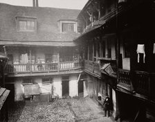 Courtyard at the Oxford Arms Inn, Warwick Lane, from the first floor, City of London, 1875. Artist: Society for Photographing the Relics of Old London