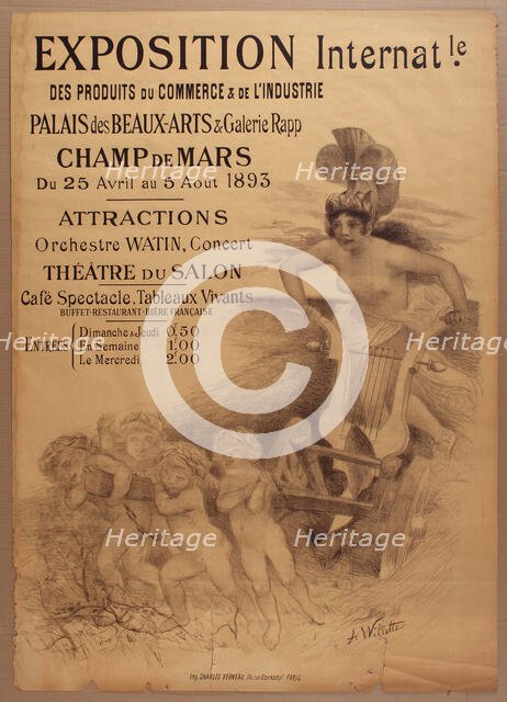 Exposition Internationale des produits du commerce et de l'industrie, 1893, 1893. Creator: Willette, Adolphe (1857-1926).