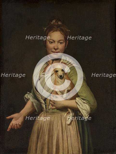 A Woman with a Dog, 1740s. Creator: Giacomo Ceruti.