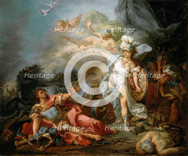 The Fight Between Mars and Minerva, ca 1771. Creator: David, Jacques Louis (1748-1825).