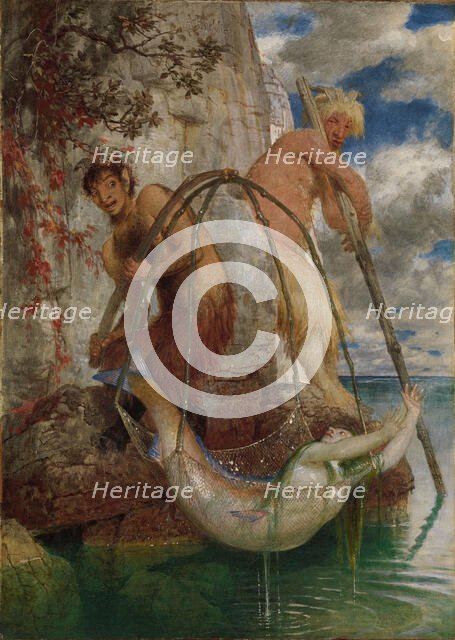 Two fishing Pans, 1874. Creator: Böcklin, Arnold (1827-1901).