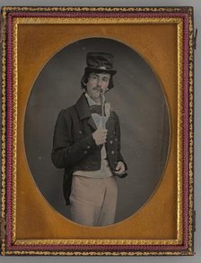 Untitled (Portrait of a Man with a Pipe), 1855. Creator: Unknown.