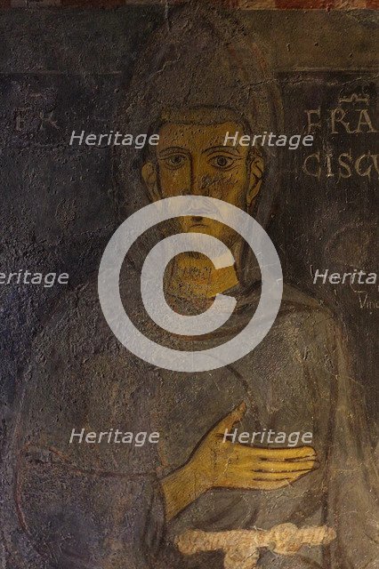 Saint Francis of Assisi (Detail of his oldest portrait), 13th century. Artist: Anonymous  