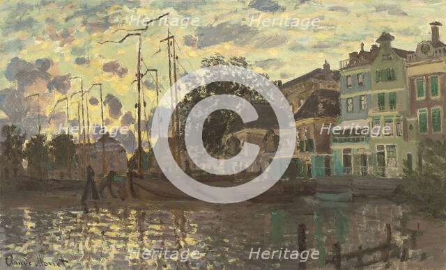 The Dam at Zaandam, Evening, 1871. Creator: Monet, Claude (1840-1926).