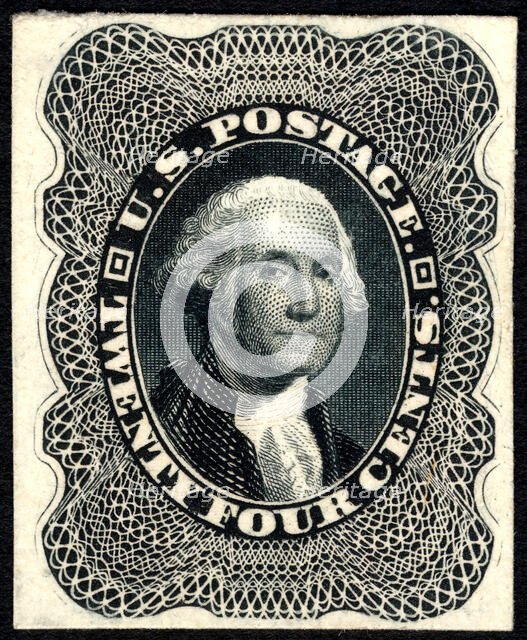 24c Washington trial color card proof, 1881. Creator: American Bank Note Company.