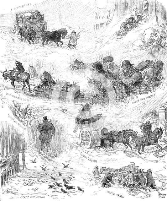 Sketches in London and the suburbs during the snowstorm, Tuesday, January 18, 1881. Creator: Unknown.