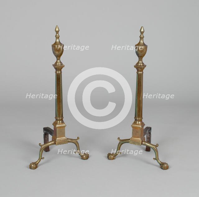 Andirons, c. 1790. Creator: Unknown.
