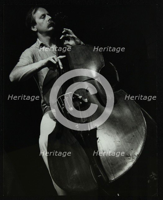 Bassist Paul Bridge playing at The Stables, Wavendon, Buckinghamshire. Artist: Denis Williams