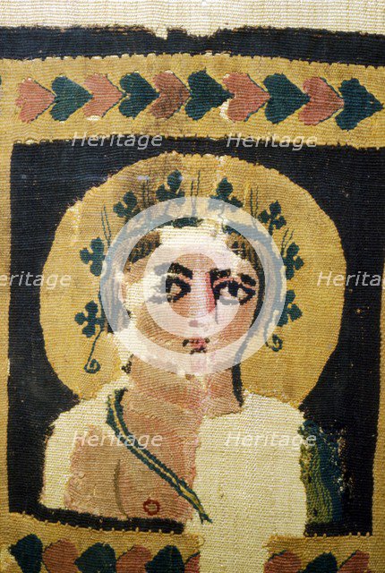Coptic Textile, Portrait of Dionysus. 5th Century. Artist: Unknown.